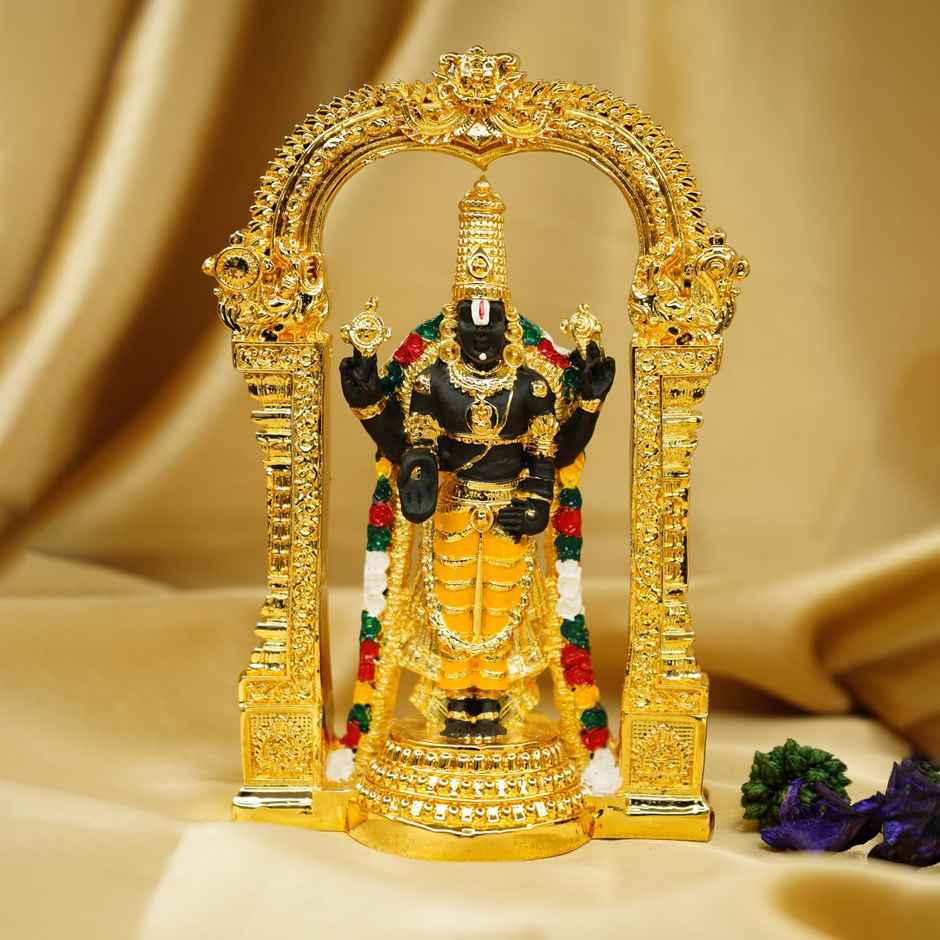 Ekhasa Tirupati Balaji Idol | 12.5 cm | Lord Venkateswara Idol For Car Dashboard, Pooja Room