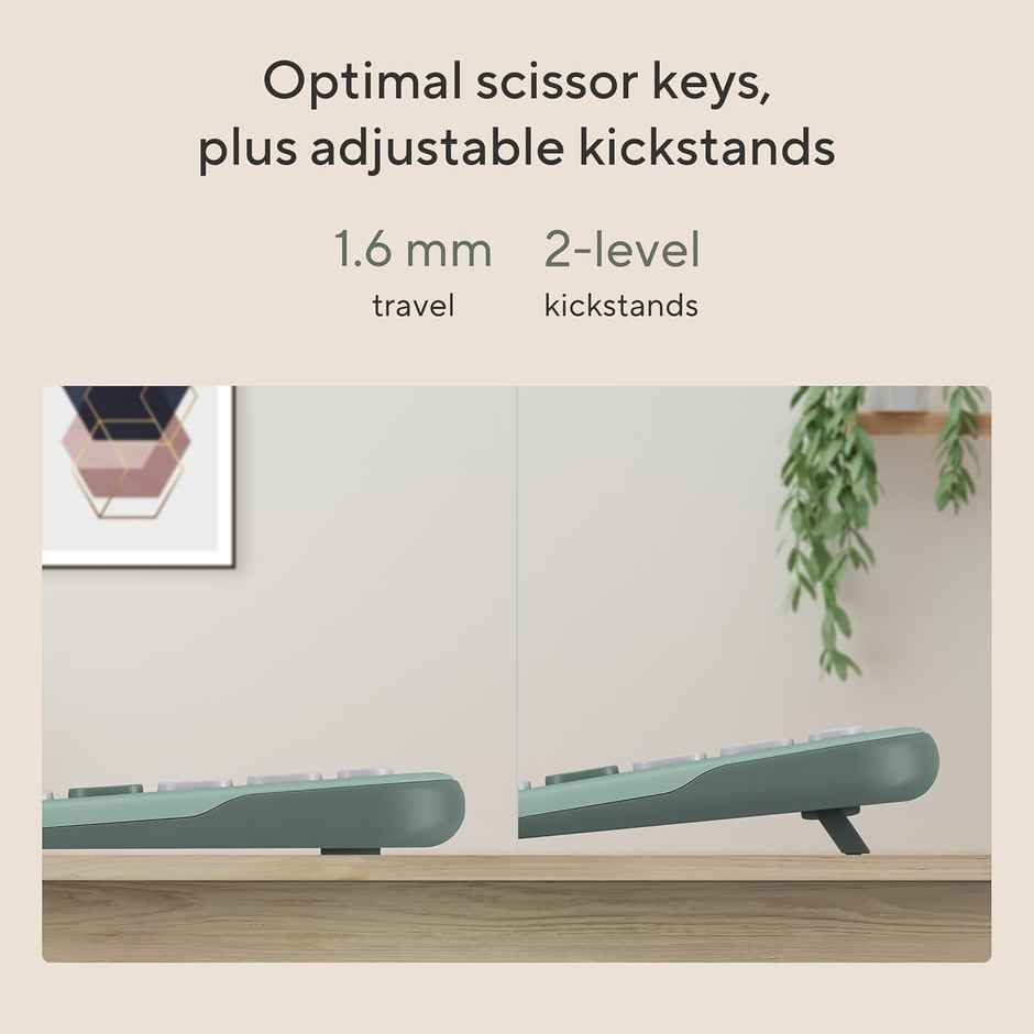 Asus Marshmallow Kw100 Keyboard | Supports Up To 3 Devices | 1.6 mm Key Travel | Green Tea Latte