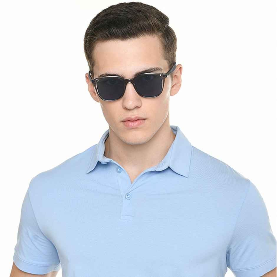 John Jacobs By Lenskart | Premium Polarized Sunglasses | Unisex | Square | Medium-139mm | Grey-Blue