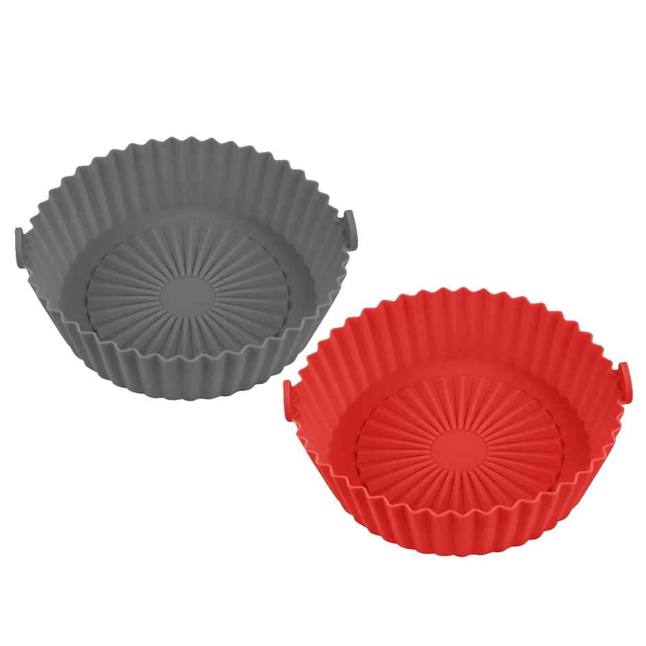 DALUCI Silicone Air Fryer Liners 8 Inch Reusable Heat Resistant Basket Trays