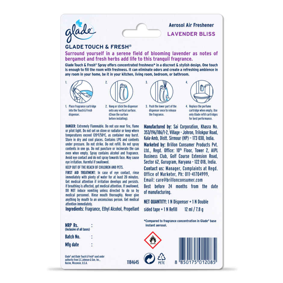 Glade Lavender Touch & Fresh Room Freshener | Dispenser + Refill