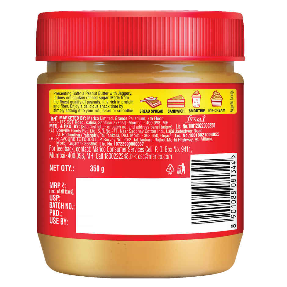 Saffola Peanut Butter with Jaggery, Creamy