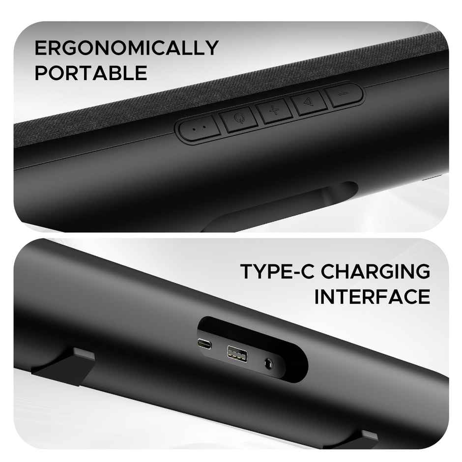 boAt Aavante Bar 600, 25W Signature Sound, 2.0 CH with Dual Passive Radiators, 7 HRS Battery, Multi Connectivity, Bluetooth Sound Bar, Soundbar Speaker - Jade Black