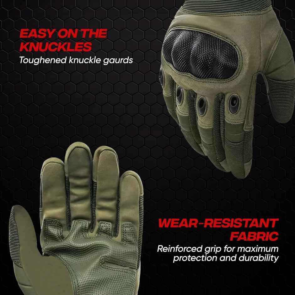 AutoGuys FF|2 Half|Finger Bike Riding Gloves Knuckle Armour Hand Gloves Washable | Size | XL, Green