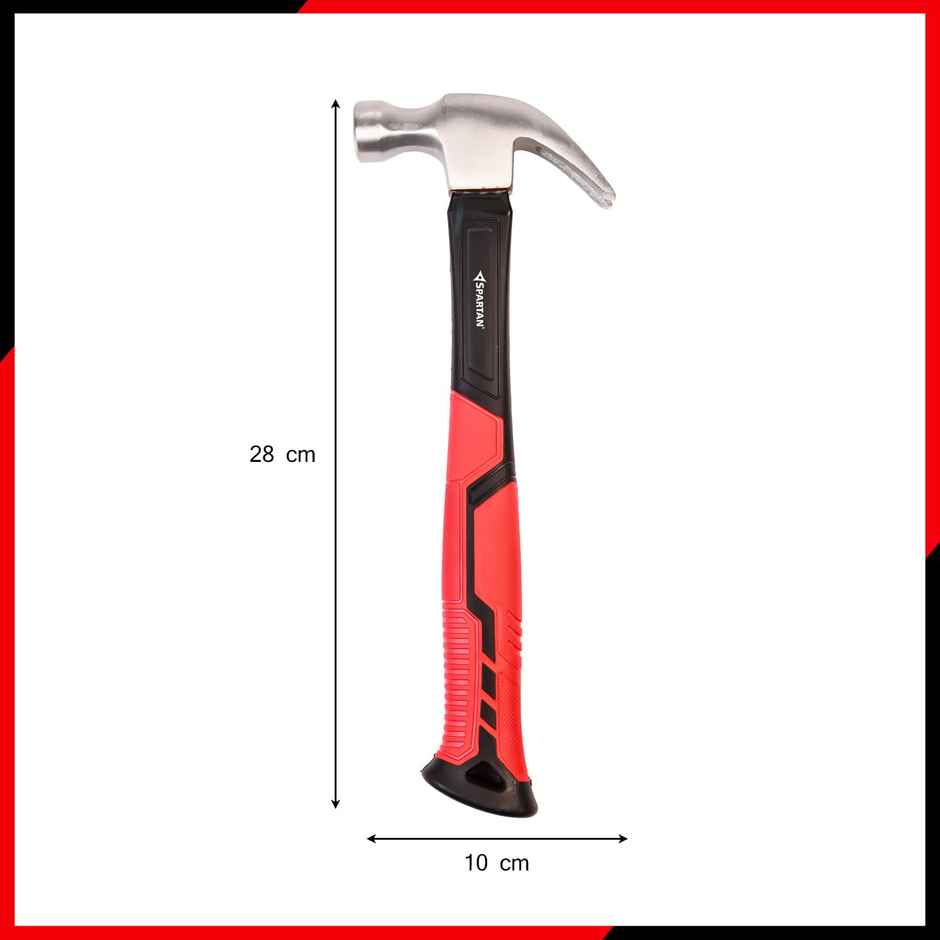 Spartan 8oz Claw Hammer | Magnetic Nail Holder | Fiberglass Grip | DIY Carpentry