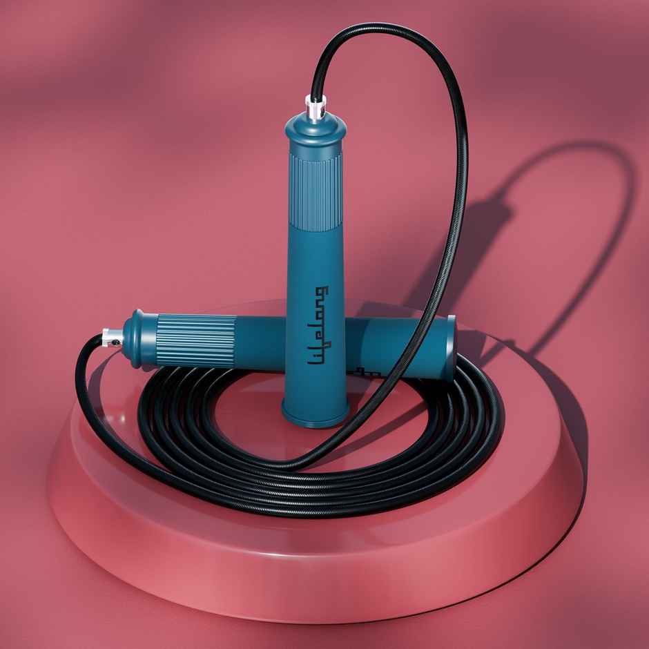 Lifelong (LLSR08) Skipping Rope For Exercise | Tangle-Free | 290cm - Blue