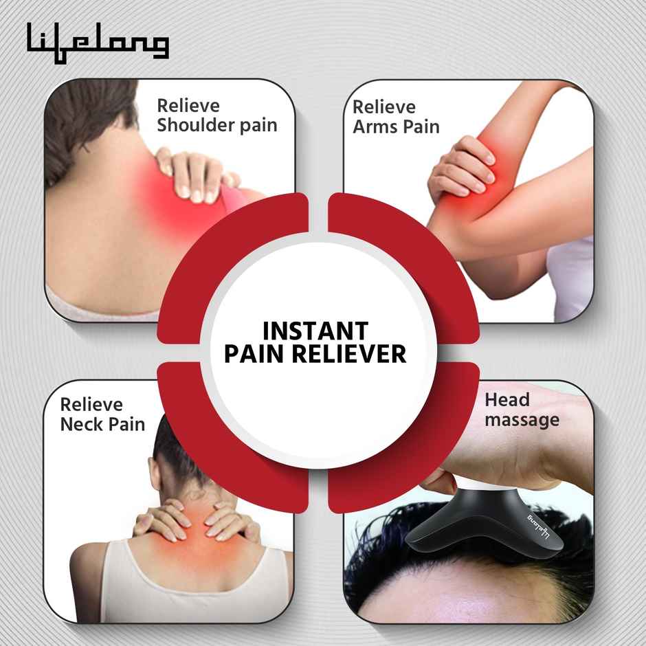 Lifelong Mini Head and Body Massager | Battery Powered | Black