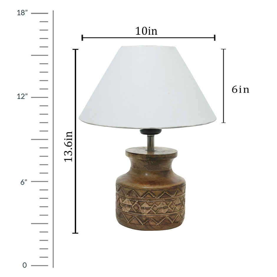 Homesake Wood Table Lamp | Modern Base Fabric Lampshade | Home Office Cafe Restaurant |Beige