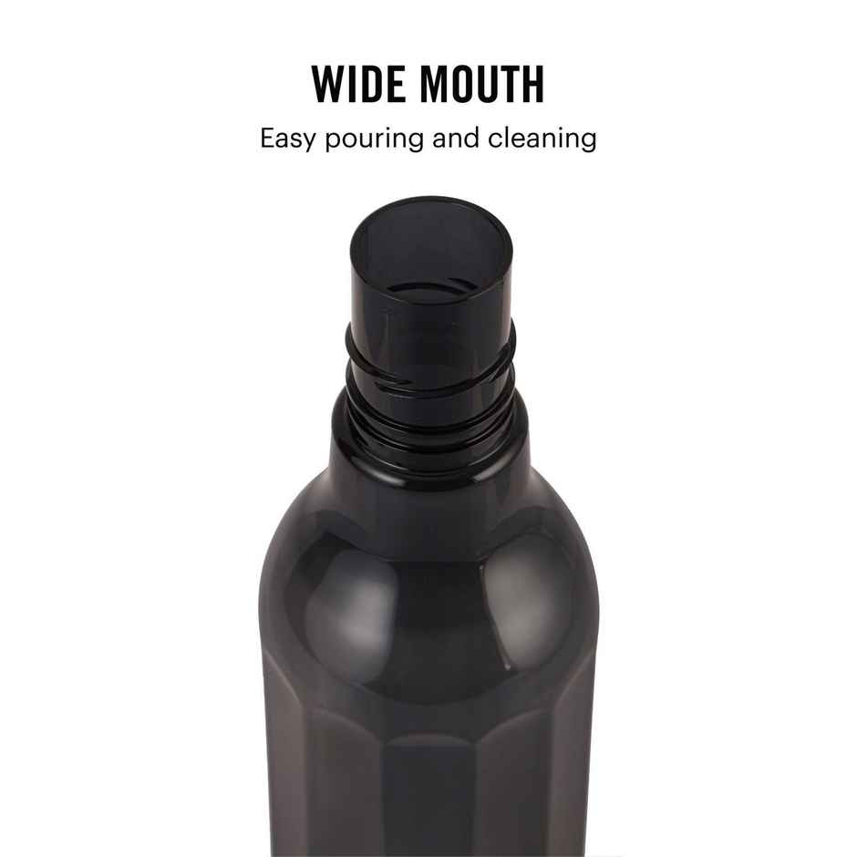 Cello Plastic Aqua Sparkle Water Bottle, 100% Food Grade, Leak Proof and Break Proof | Black - 1 L