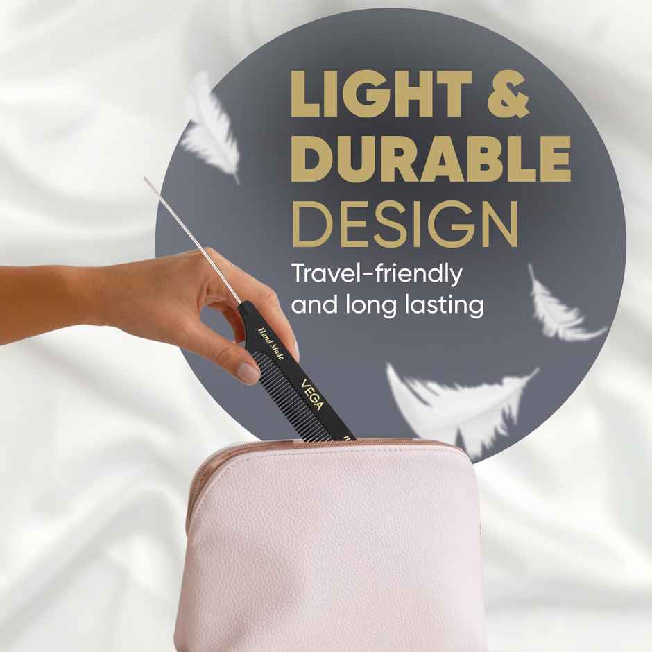 VEGA Tail Hair Comb with Steel Pin for Women | HMBC-305