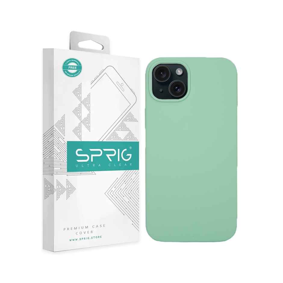Sprig Designer Back Cover for Apple Iphone 14 Liquid Silicone Shock Proof | Light Green | MagSafe Compatible