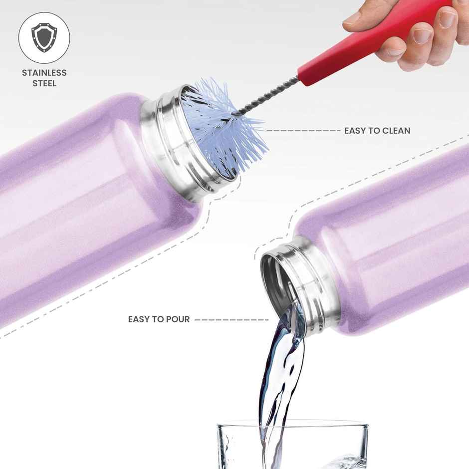 Milton Aqua 1000 Stainless Steel Water Bottle | 950 ml | Purple | Single Walled