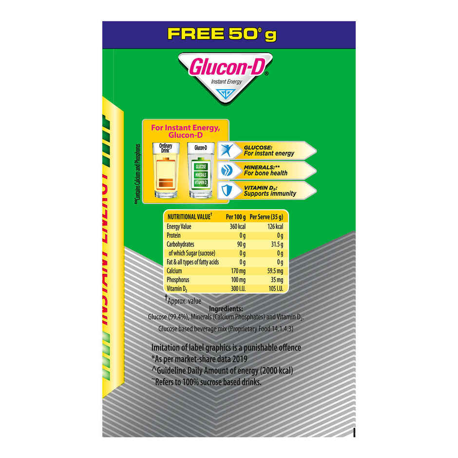 Glucon-D Regular with 3 Benefits of Energy, Recovery, and Immunity
