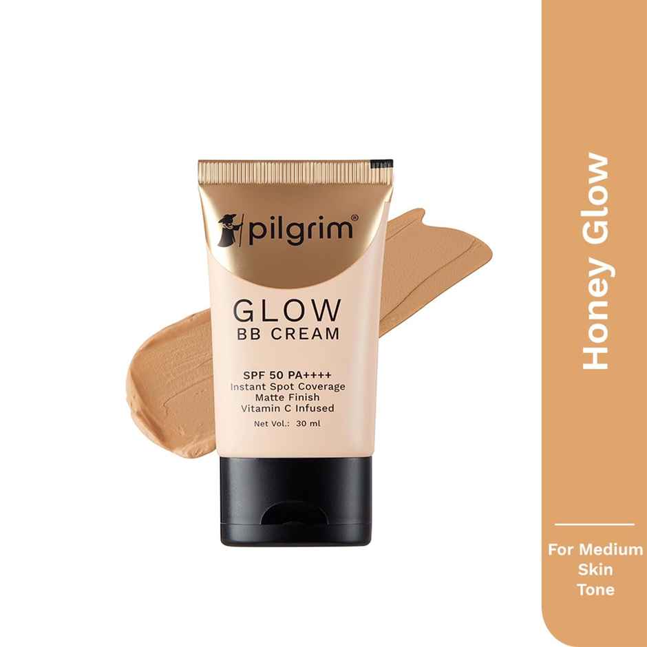 Pilgrim Glow 3-IN-1 BB Cream SPF 50 PA++++ Vitamin C Infused | Matte Finish | Honey Glow 05