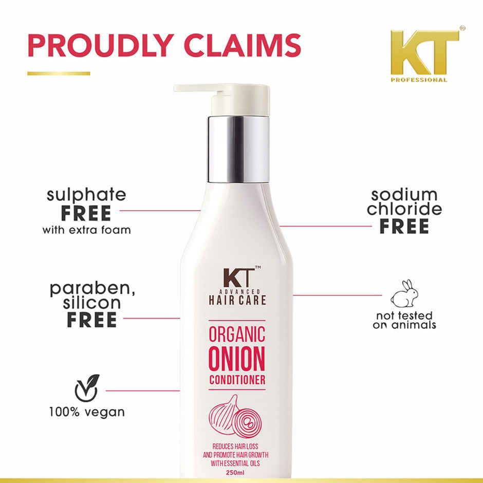 KT Professional Organic Onion Conditioner with Essential Oils & Aloe Vera