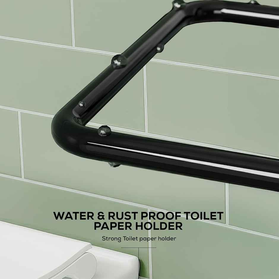 Zedak Self Adhesive Toilet Paper Holder | Metal | Black