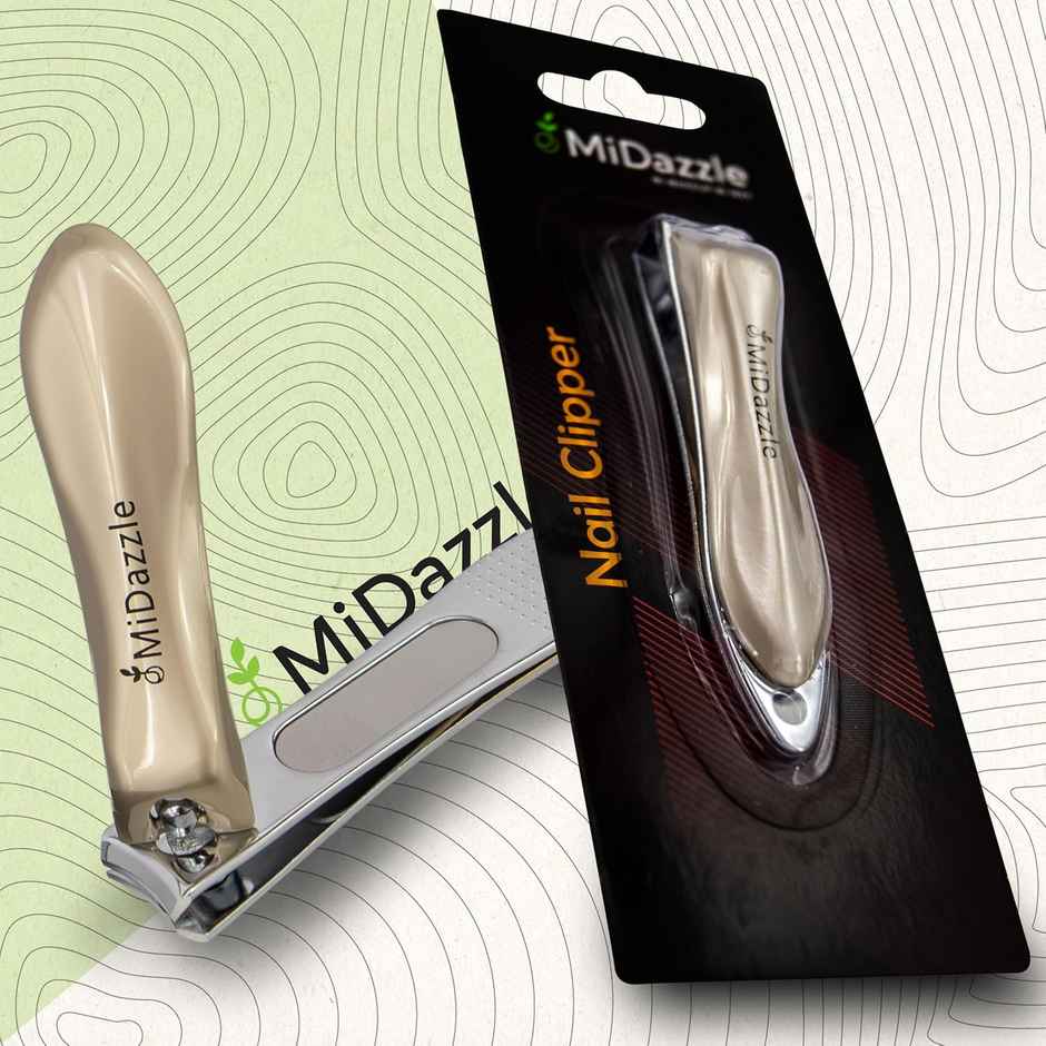 Midazzle Curve Nail Clipper, Fingernail and Toenail Cutter - Elegant Gold |MINA3708