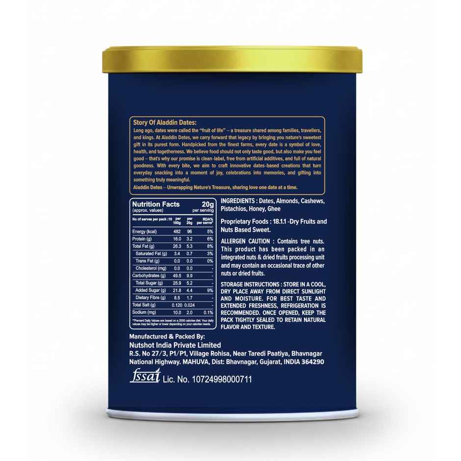 Aladdin Dates Dateable Bites Dry Fruit Barfi