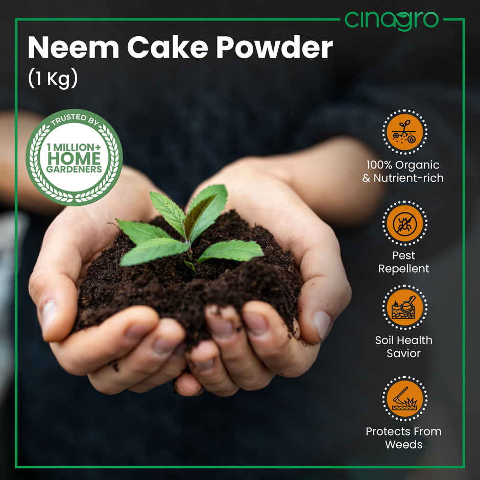 Cinagro Neem Cake Plant Fertilizer and Soil Enhancer Rich in Nitrogen, Phosphorus & Potassium