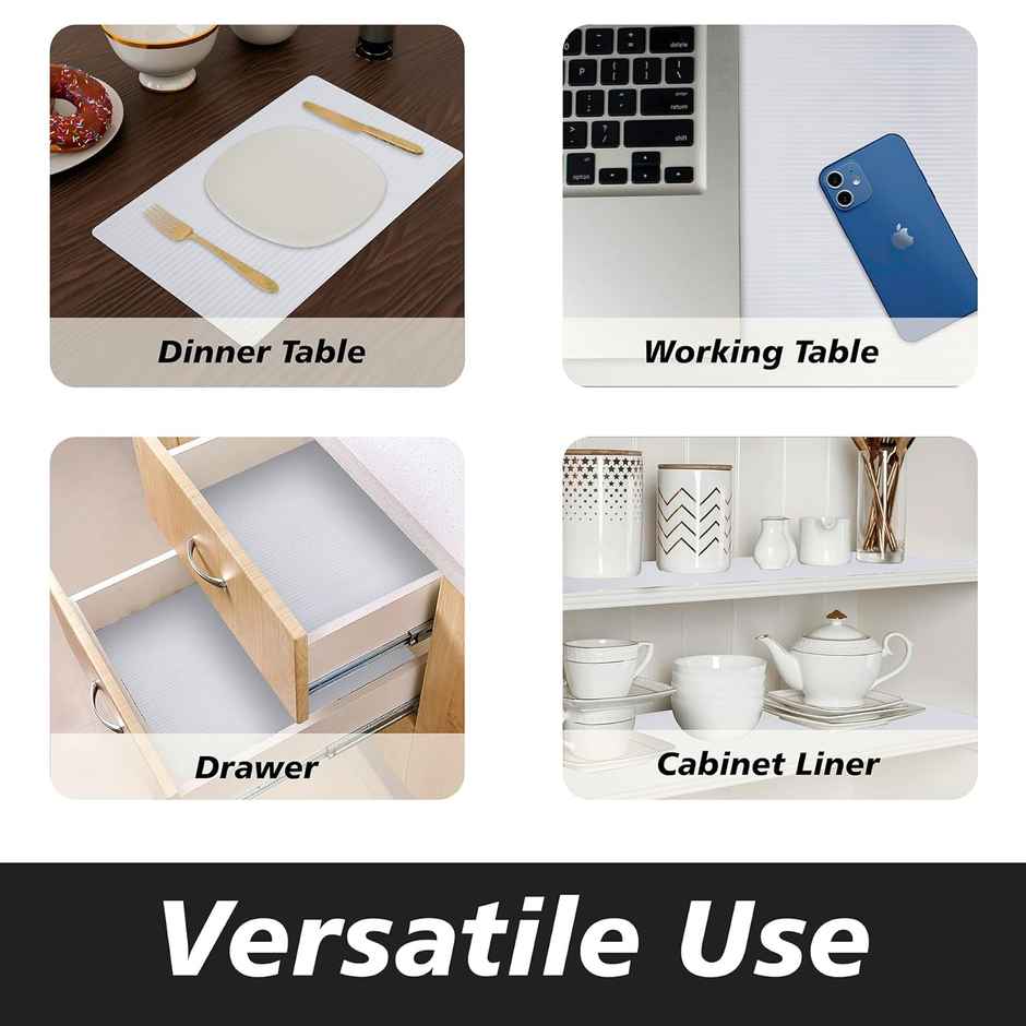 Kuber Industries PVC 1.5 MTR Lining Shelf Liner for Kitchen Liners | Cabinets and Drawers Mat|White