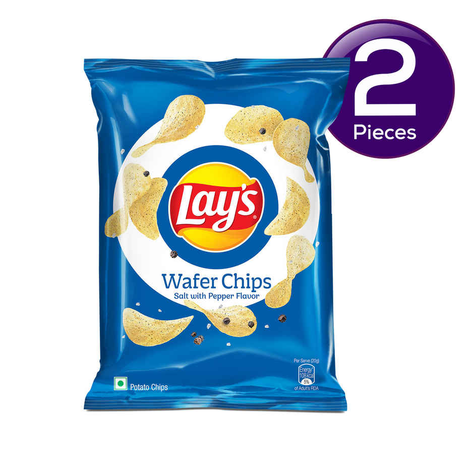 Lay's Potato Chips Wafer style - Salt with Pepper Flavour Combo