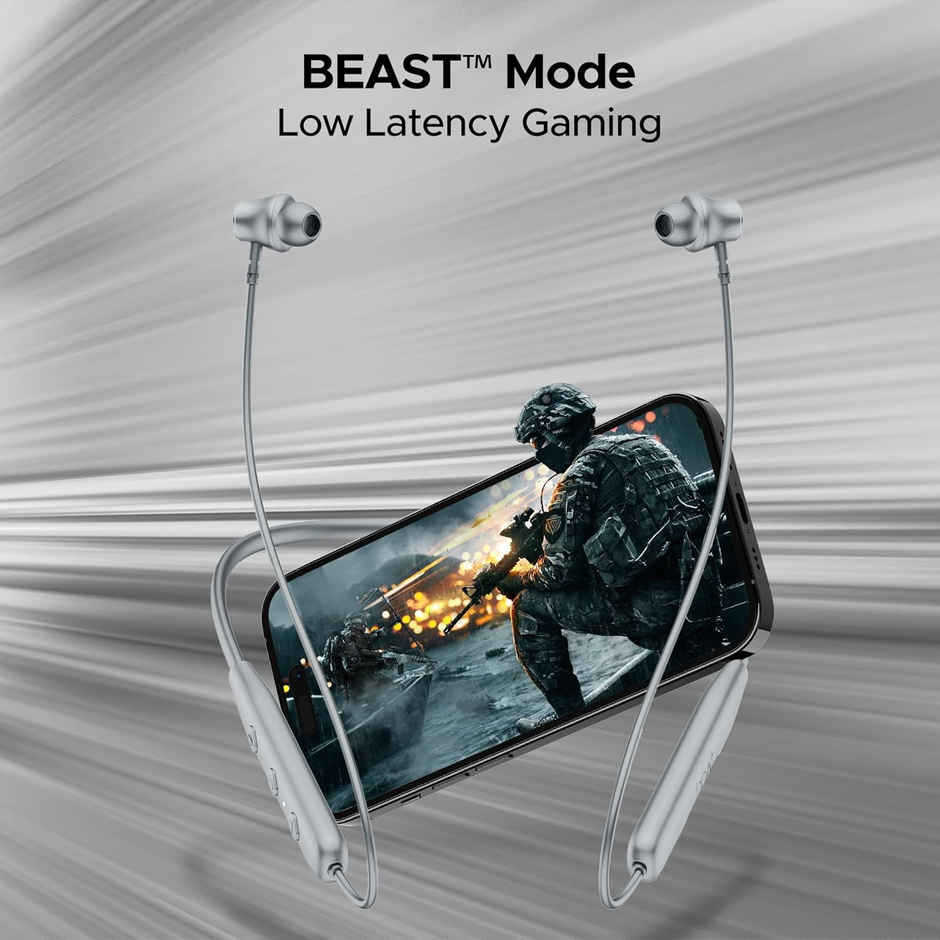 boAt Rockerz 111 Bluetooth Neckband with 40 hrs Playback,ENx Technology, Beast Mode(60ms)(Ash Grey)