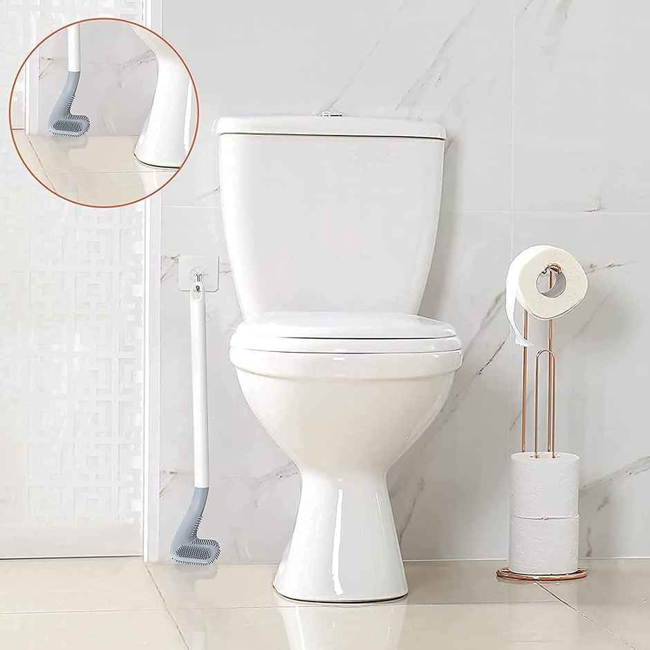Perpetual Golf Shape Toilet Brush Set | Wall-Mounted Silicone Brush with Holder | 2 Pcs