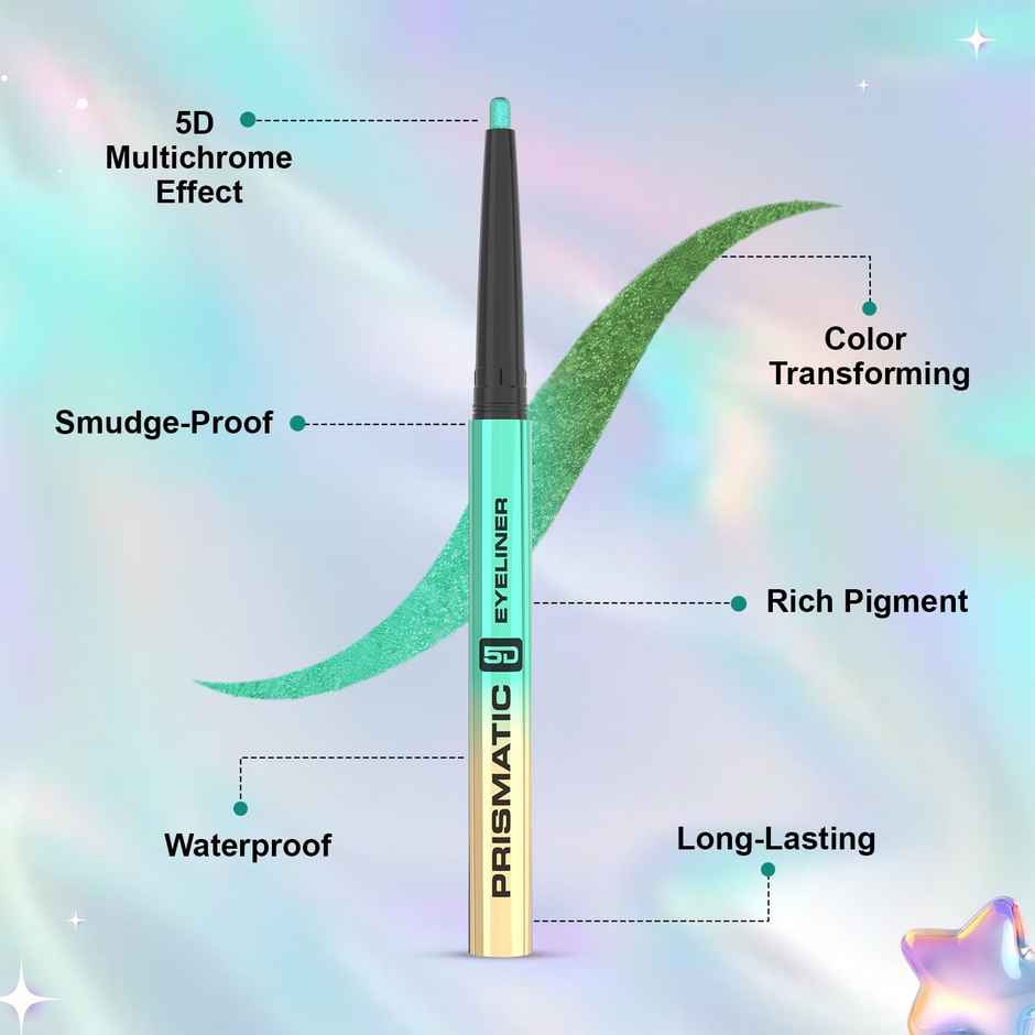 Glam21 Prismatic 5D Eyeliner | Creamy Formula | Multichrome Effect Bold Color Payoff | 01-Mirage
