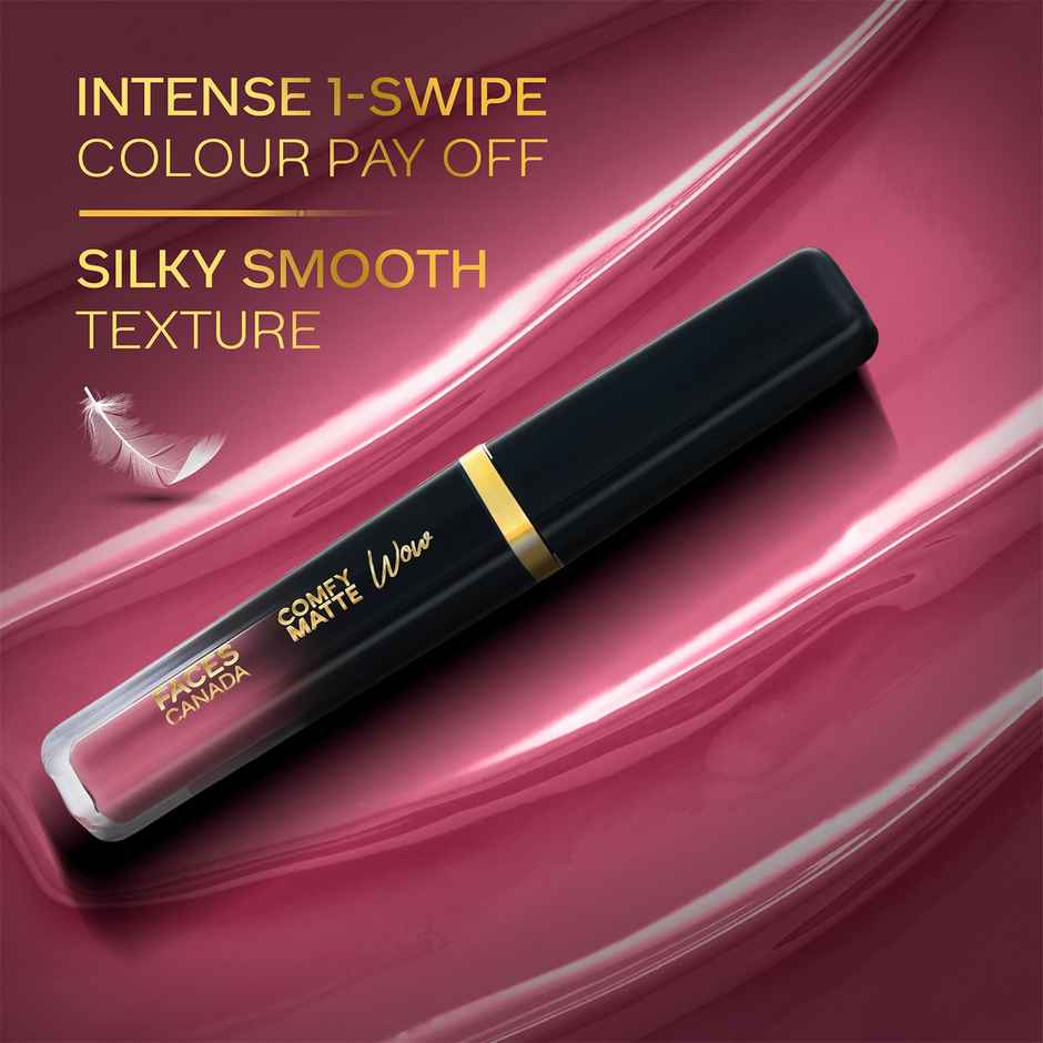 Faces Canada Comfy Matte Wow Liquid Lipstick | Pink Petal 09, One Swipe Application