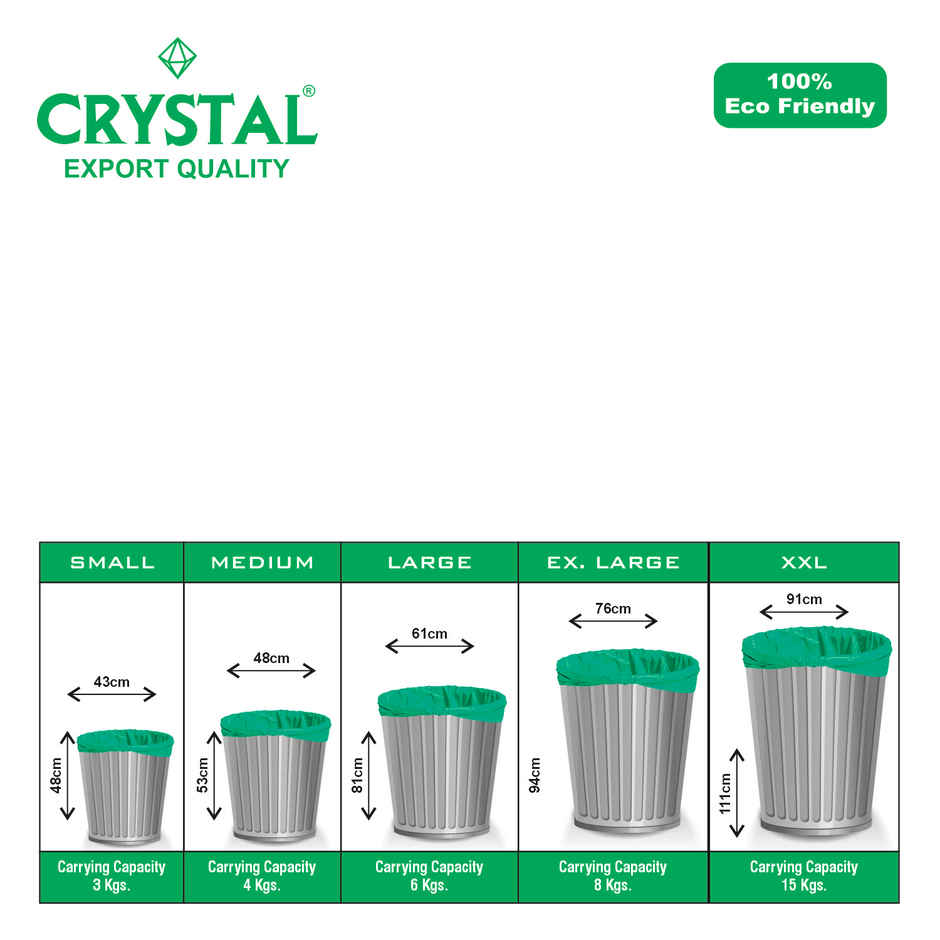 Crystal Large Green Garbage Bag Roll 24X32