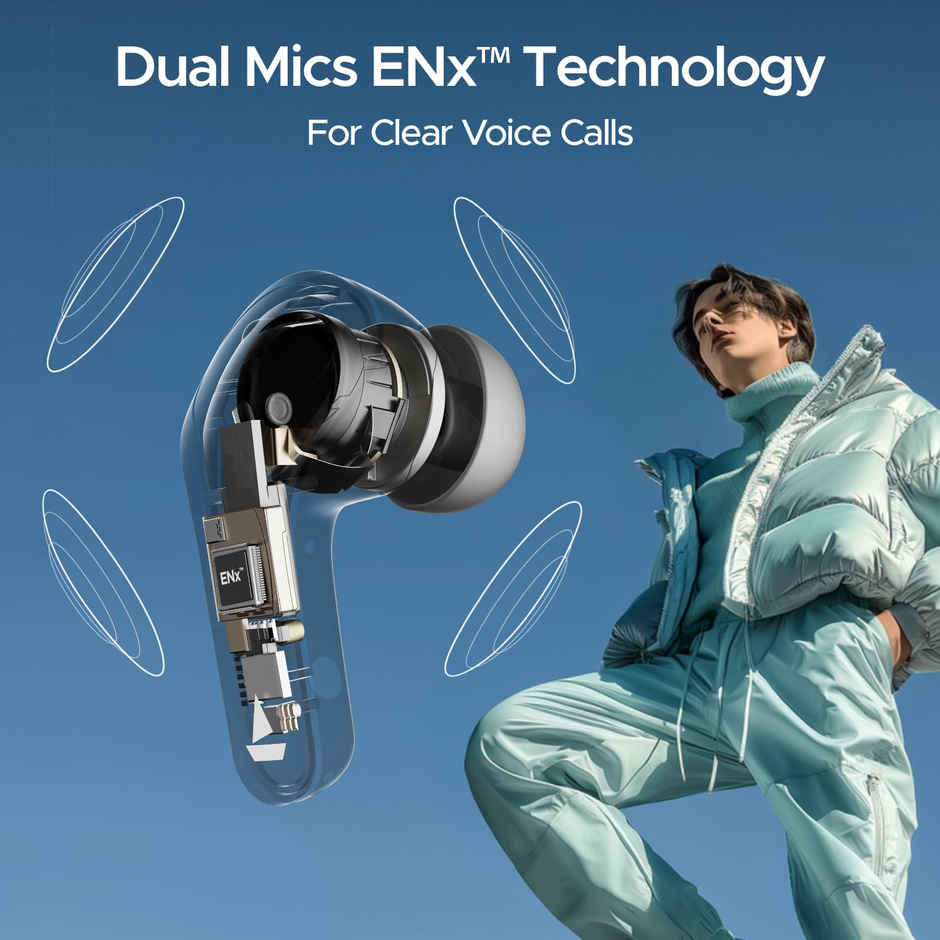 boAt Airdopes 311 Pro in Ear TWS Earbuds with mic, ANC, 50H Battery, Fast Charge, Dual Mics ENx Tech, Transparent LID, Low Latency, IPX4, IWP Tech, BT v5.3 - Space Grey