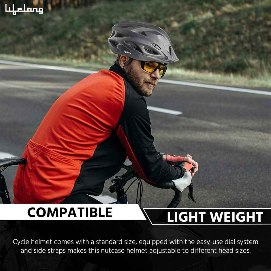 Lifelong Adjustable Cycling Helmet with Detachable Visor Light Weight Mountain Bike Cycle Helmet