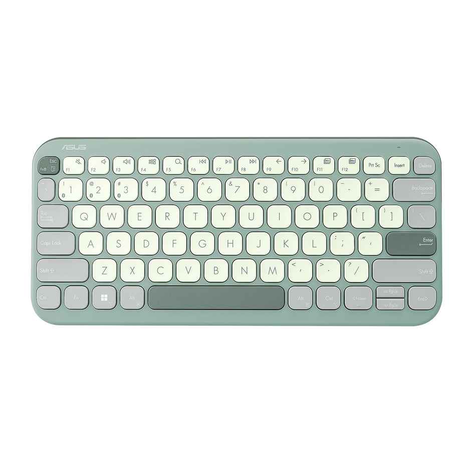 Asus Marshmallow Kw100 Keyboard | Supports Up To 3 Devices | 1.6 mm Key Travel | Green Tea Latte