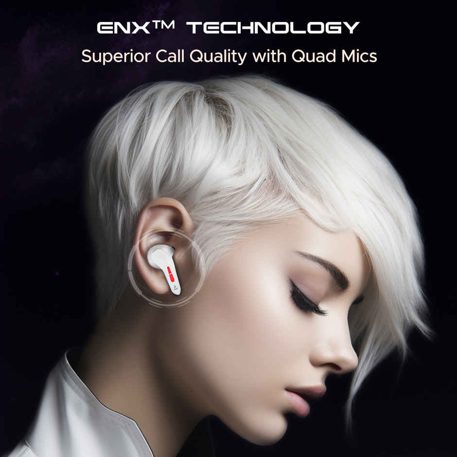 boAt Immortal 201 TWS Earbuds with 40 hrs Playtime,40 ms Low Latency BEAST Mode,RGB LED Bluetooth - White Sabre