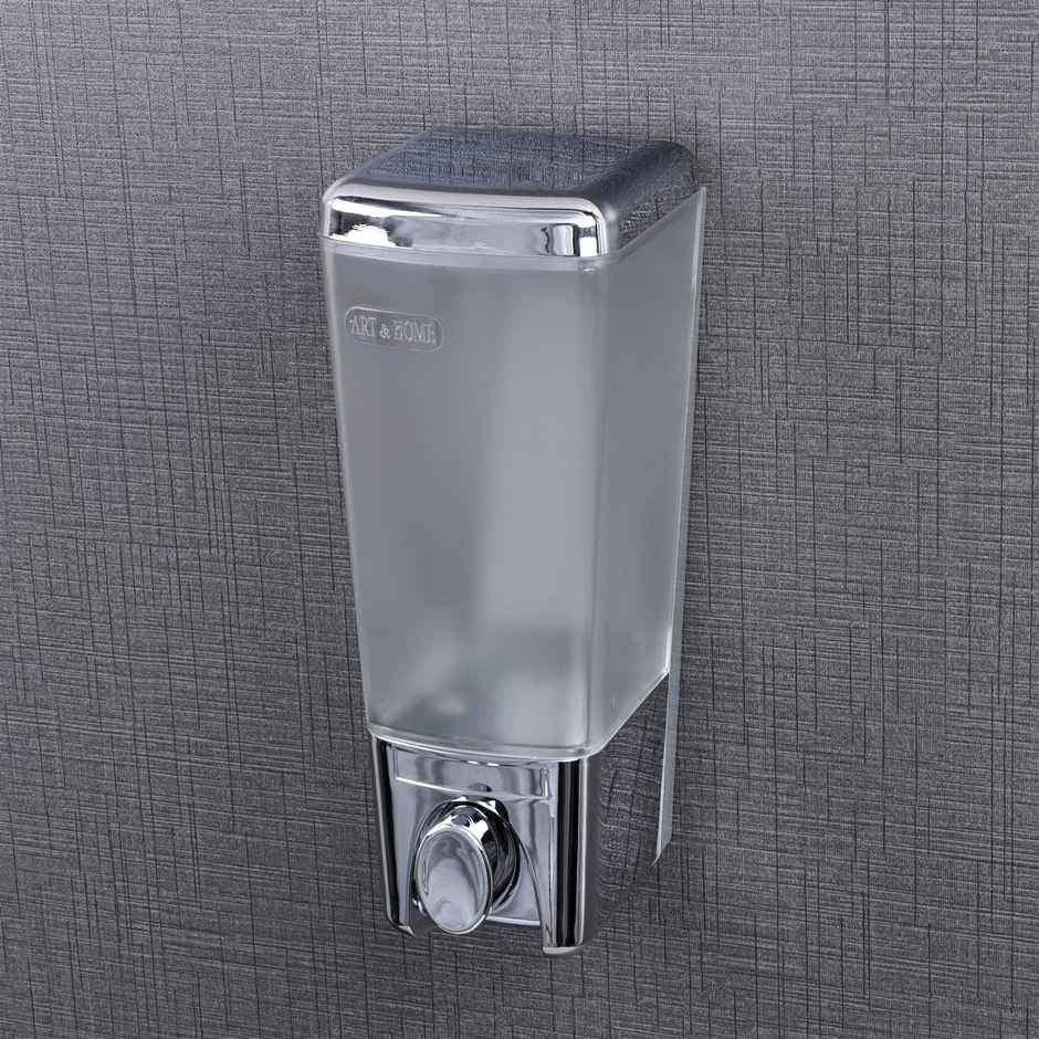 Plantex ABS Plastic Refillable Soap Dispenser for Shampoo Body Lotion - Chrome Finish