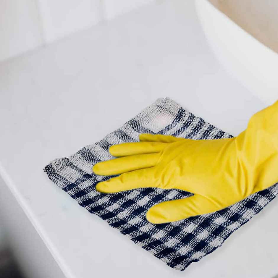 Kuber Industries Cotton Kitchen Duster|300 GSM Cleaning Clothes For Car|Desk|Set of 6|101|Blue