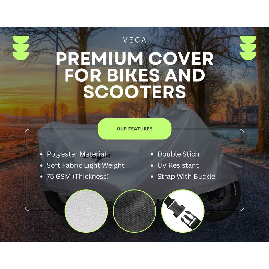 VEGA Universal Bike Cover UV Protection | Dustproof & Waterproof | Silver Matty | Bike-Scooter