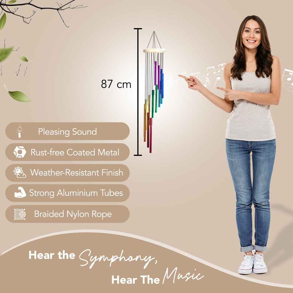 Ekhasa Positive Energy Aluminium Wind Chimes For Home, Balcony, Outdoor, Garden Decoration