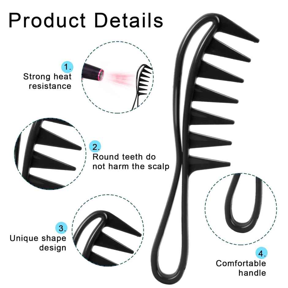 Bronson Professional Shower Detangler Hair Comb With Wide Tooth For Curly & Wavy Hair