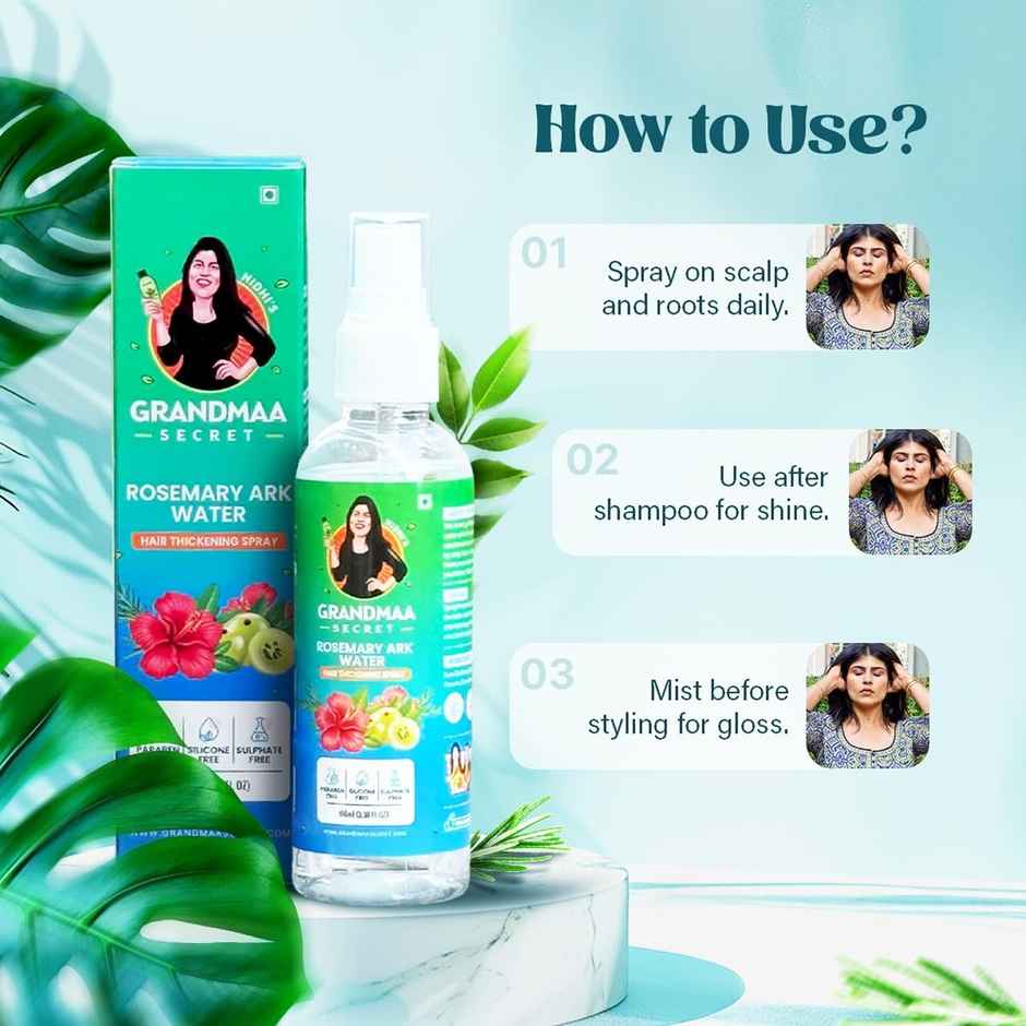 Nidhi'S Grandmaa Secret Rosemary Water Ark - Hair Thickening Mist Spray - Pure Distillate