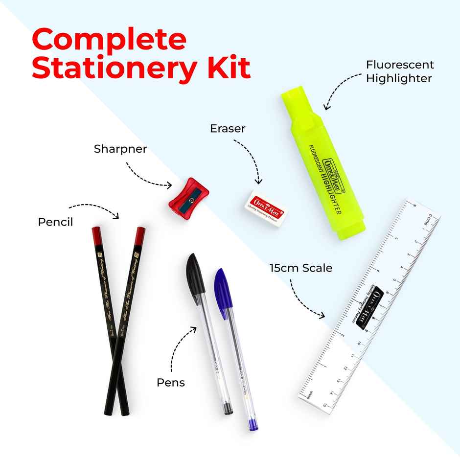 Soni Officemate Deskmate Kit, All-in-one Stationery Set, Ideal Gift for Kids, Students & Office Use