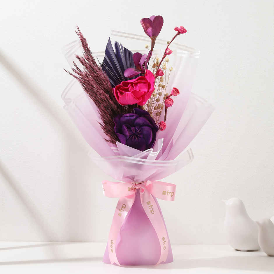 Earthy Shola Pith Flower Elegance Bouquet | Gift Set | FNP
