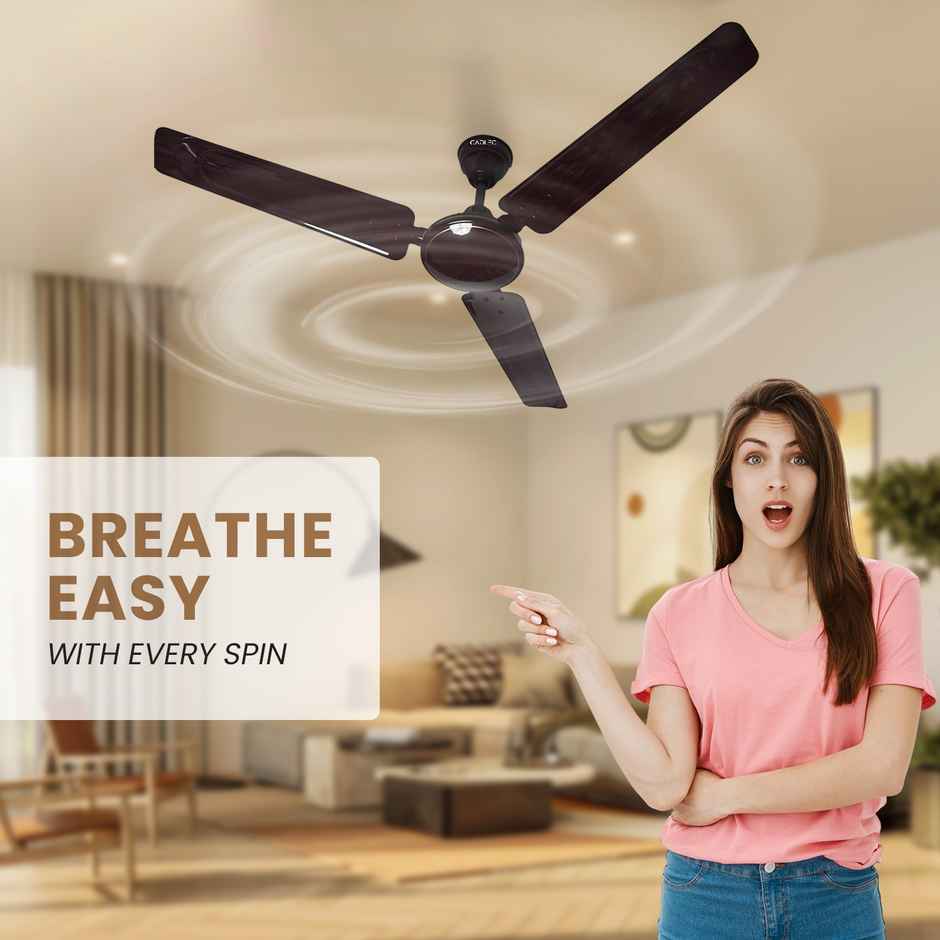 Cadlec Breeza 1200mm Ceiling Fan | BEE Rated | High-Speed Motor | Brown