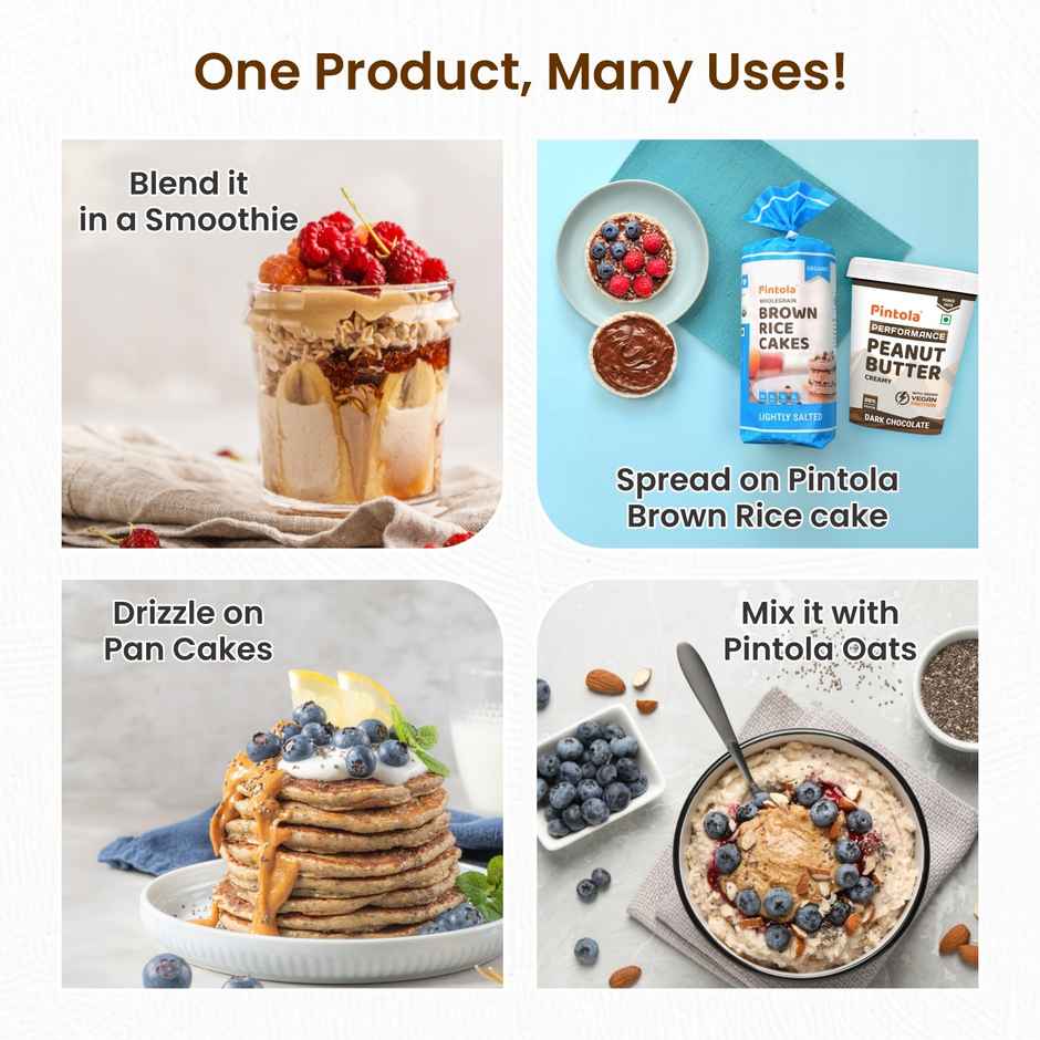 Pintola Dark Chocolate Performance Series Peanut Butter (Crunchy)-VEGan Protein 26% Protein