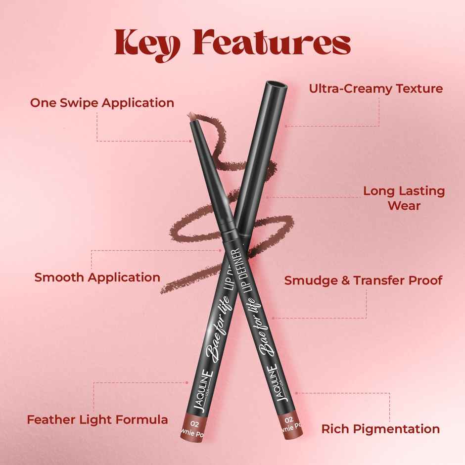 Jaquline USA Bae For Life Lip Definer | Brownie Points 02