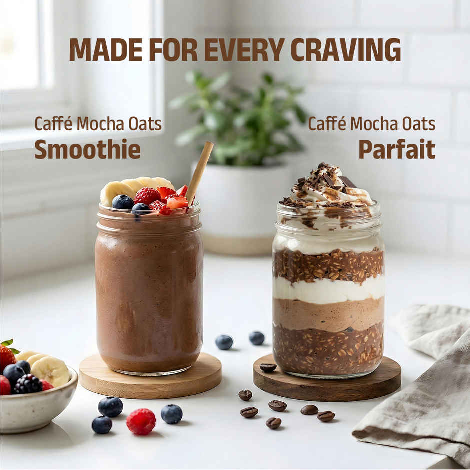 Pintola 26g High Protein Oats | Caffe Mocha - No Refined Sugar - With Almonds & Raisins