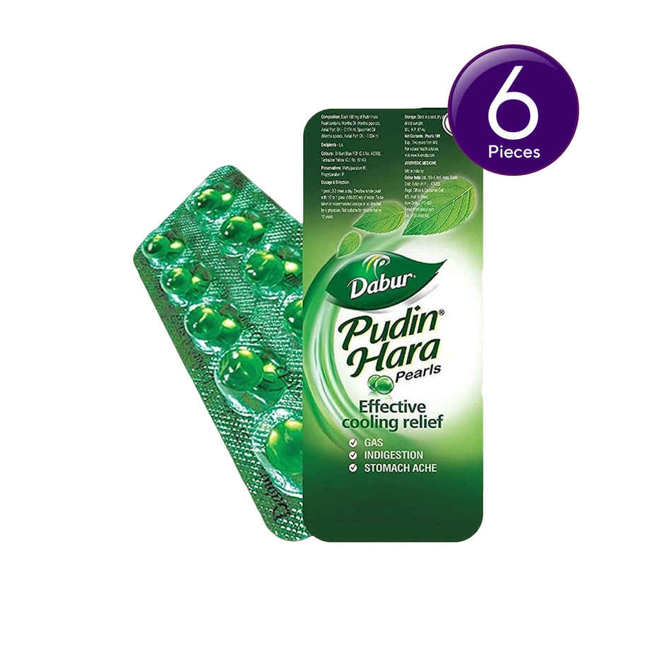 Dabur Pudin Hara Pearls Pack of 2 Strips Combo  