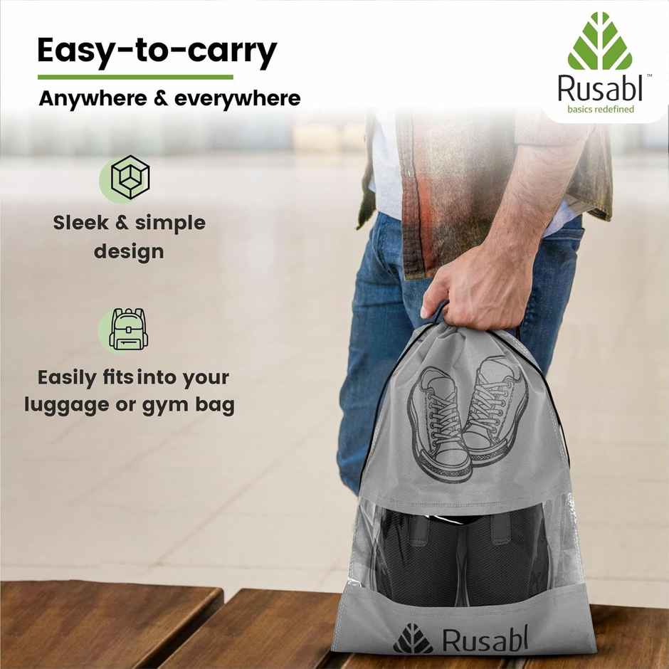 Rusabl Non-woven Shoe Bag - Grey