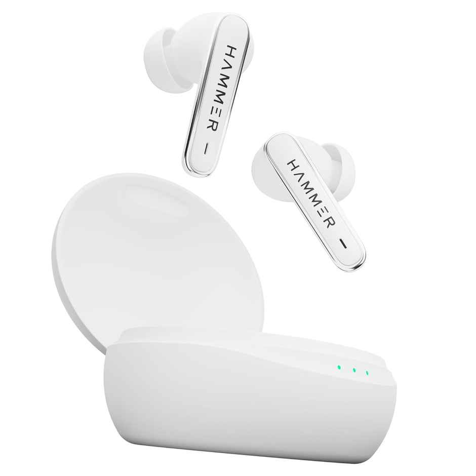 Hammer Airflow Lit True Wireless Earbuds With Upto 20H Playtime, Type-C Charging - White