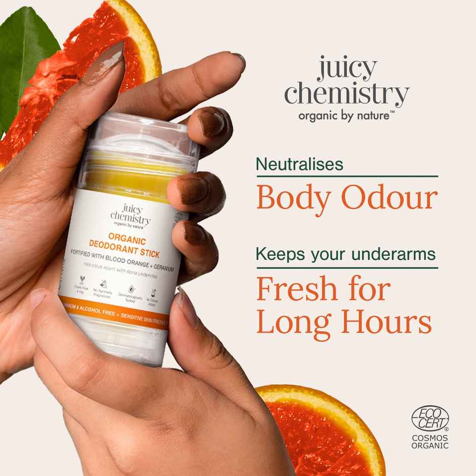 Juicy Chemistry Organic Deodorant Stick | Deodorant for Long- Lasting Freshness Body Odour